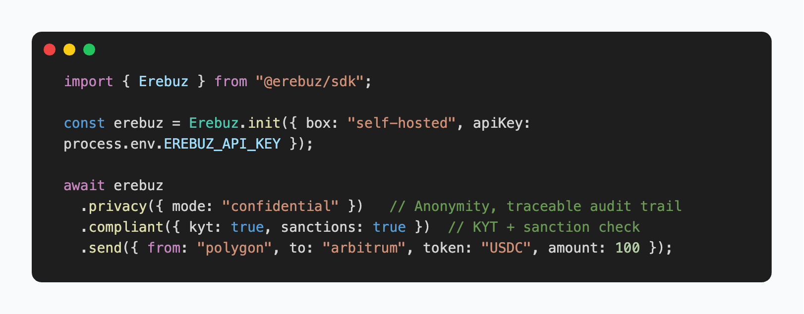 SDK code example
